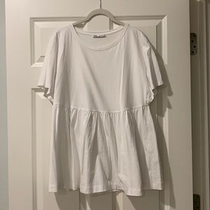 Zara Peplum Tee Shirt - White